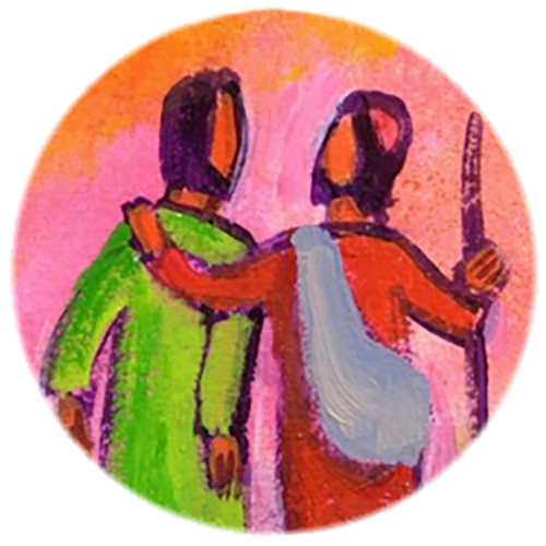 Disciples deux par deux, oeuvre de Bernadette Lopez